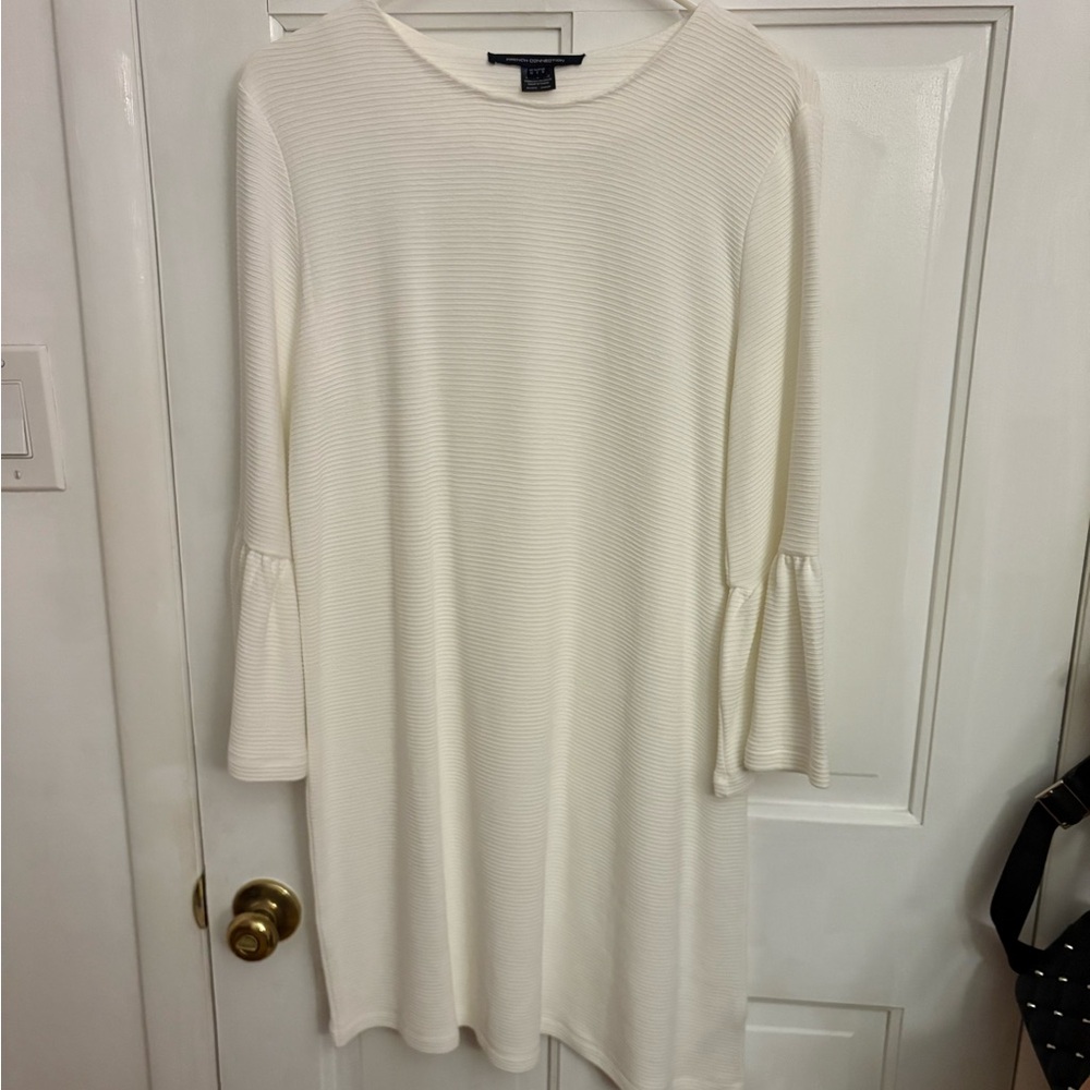 French Connection Cream Long Sleeve Dress